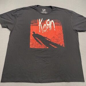 Korn‎ Shirt Mens 3XL Black Red Graphic Tee Nu Metal Rock Band Short Sleeve Music